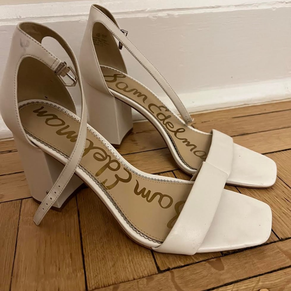 White Sam Edelman heels